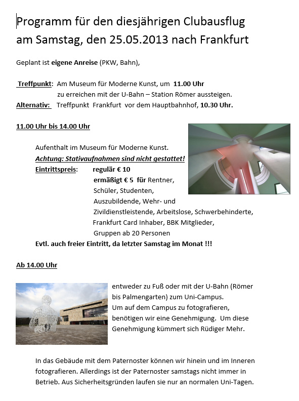 Frankfurt Clubausflug